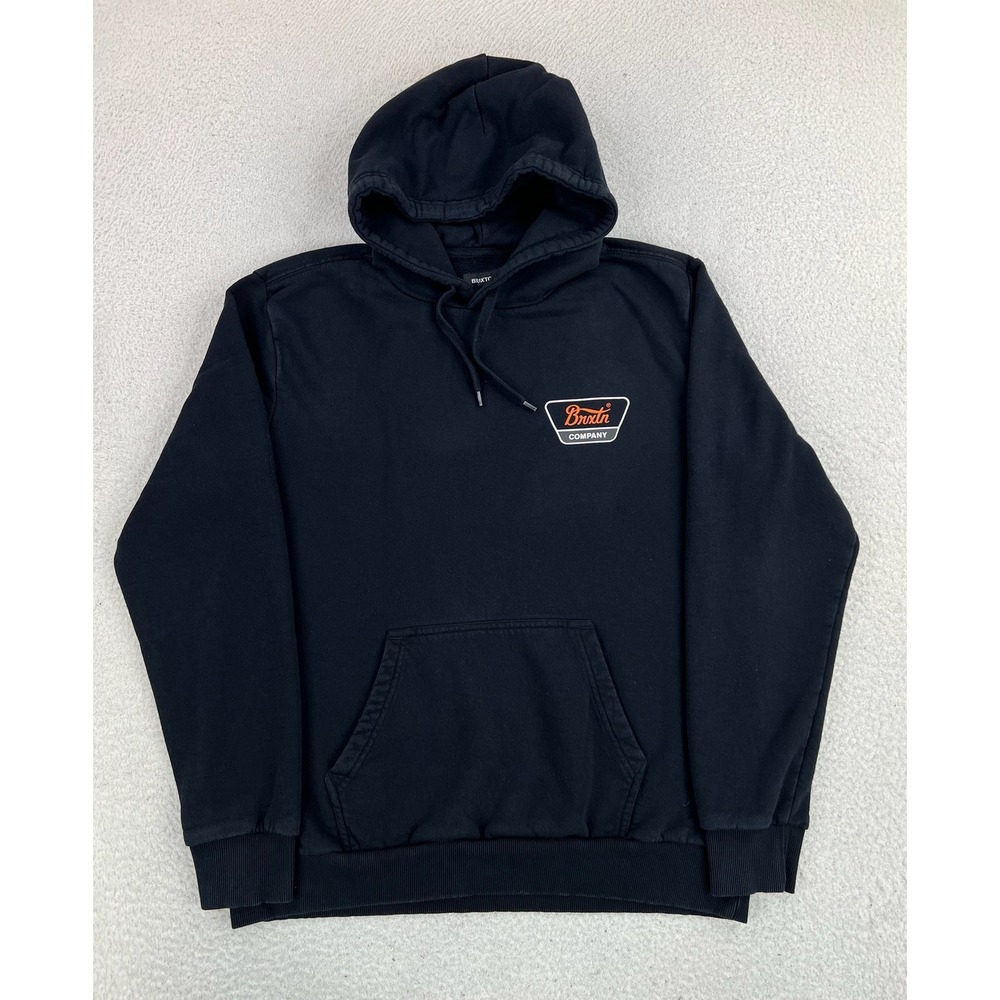 Brixton Hoodie Mens Medium Black Brxtn Company Graphic Fleece Sweatshirt